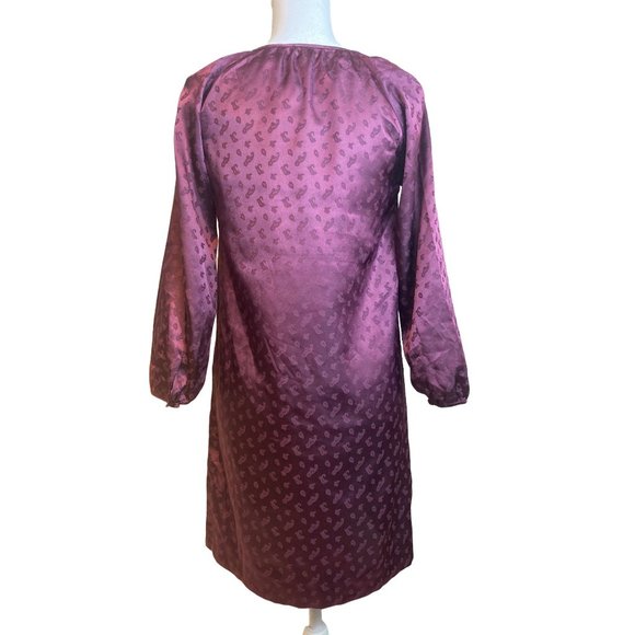 J.Crew Burgundy Long Sleeve Midi Dress Size 00 - Picture 5 of 8